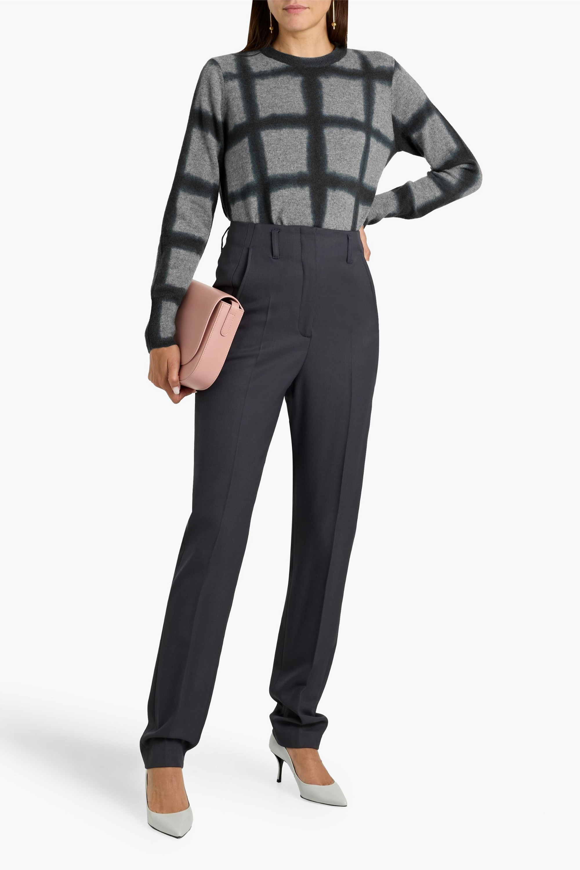 Autumn Cashmere Checked cashmere sweater