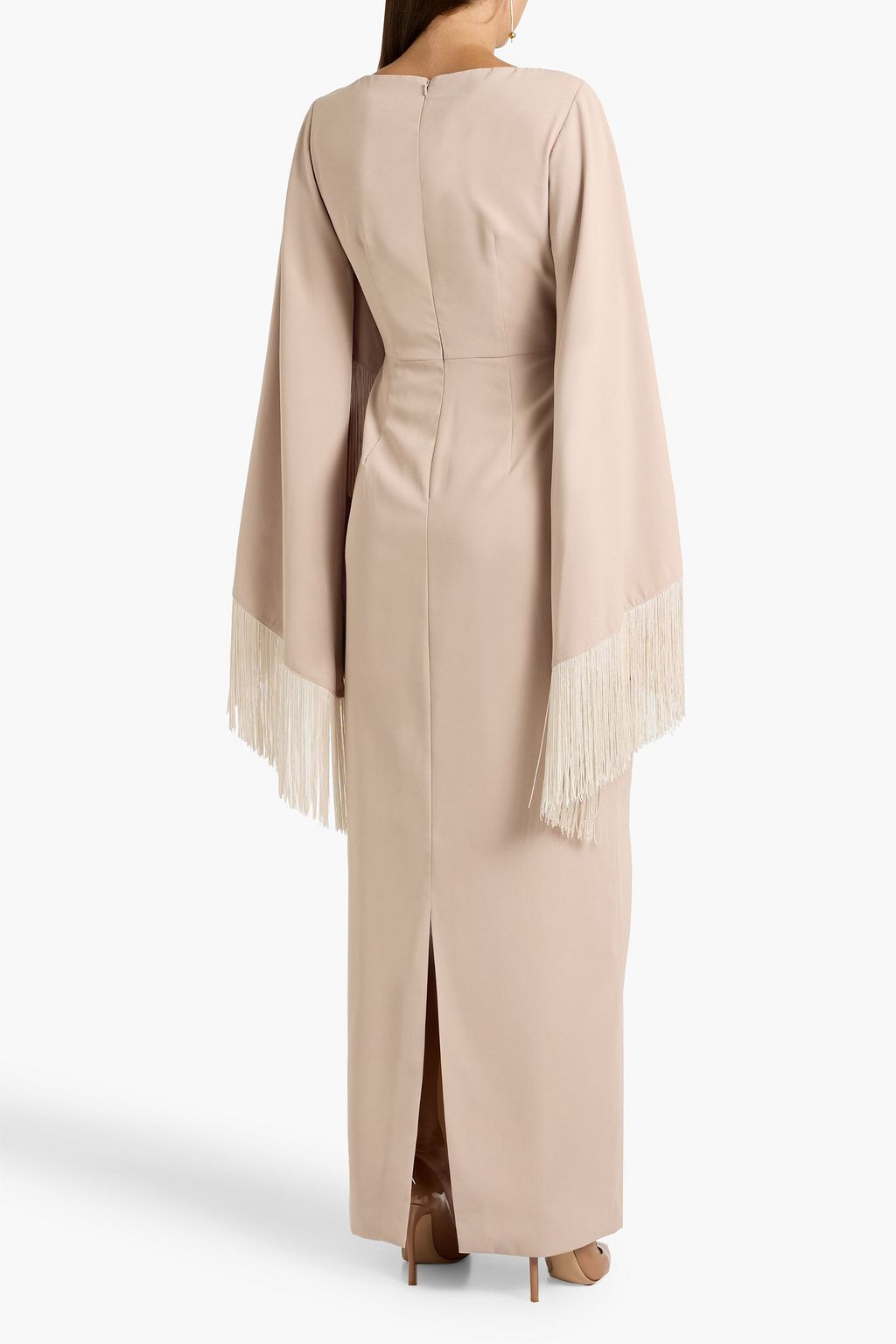 MIKAEL AGHAL Fringed crepe gown