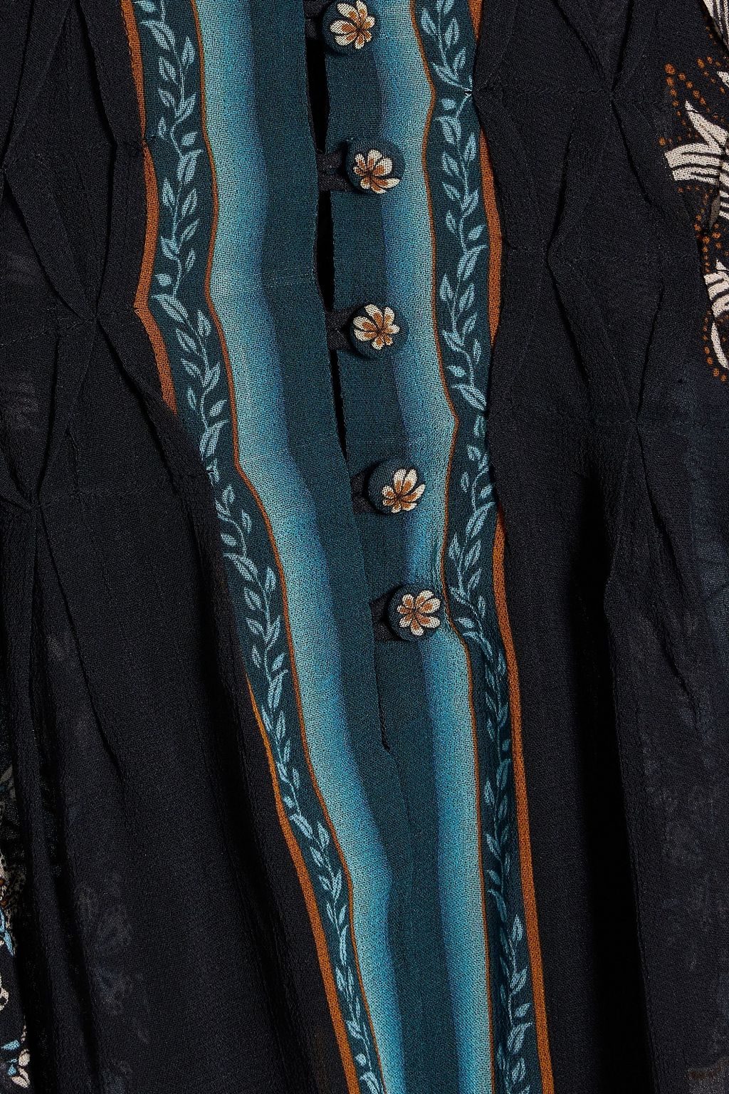 FARM RIO Floral-print crepe de chine blouse