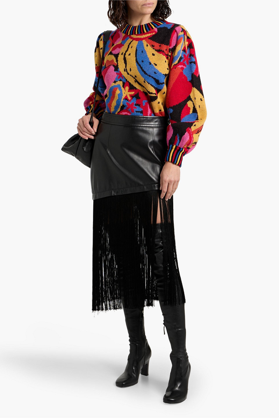 Farm Rio Intarsia Wool Sweater In Multi