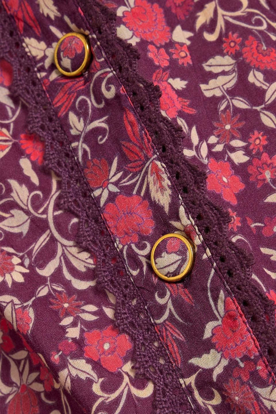 Farm Rio Floral-print Cotton-voile Blouse In Multi
