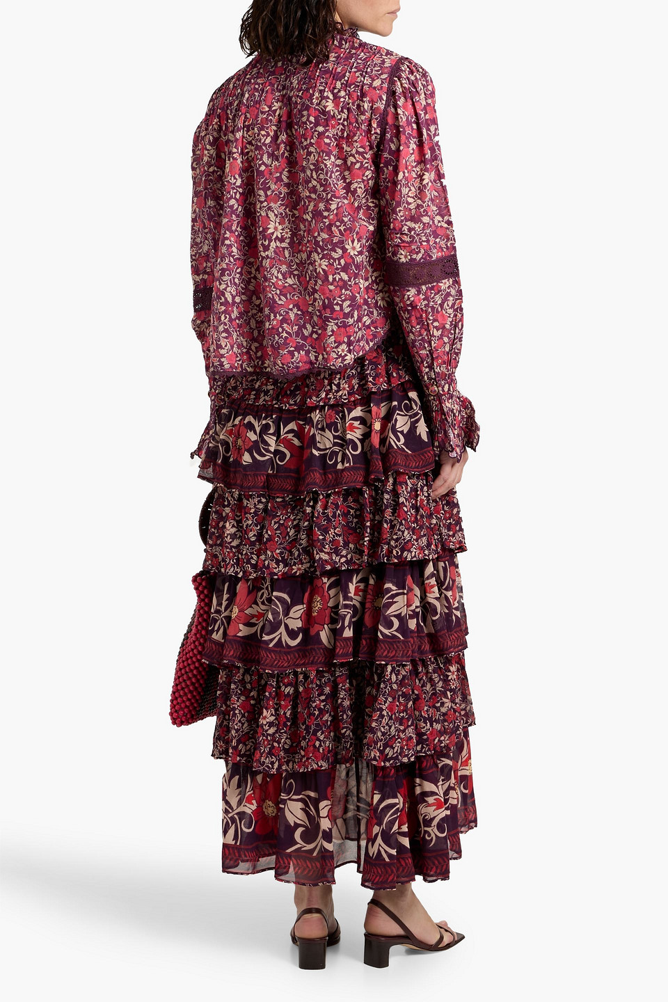 Farm Rio Floral-print Cotton-voile Blouse In Multi