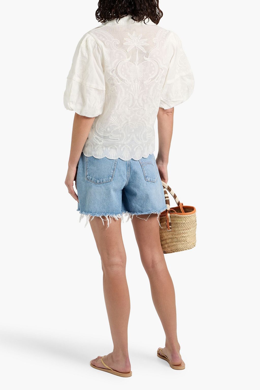 FARM RIO Embroidered cotton shirt