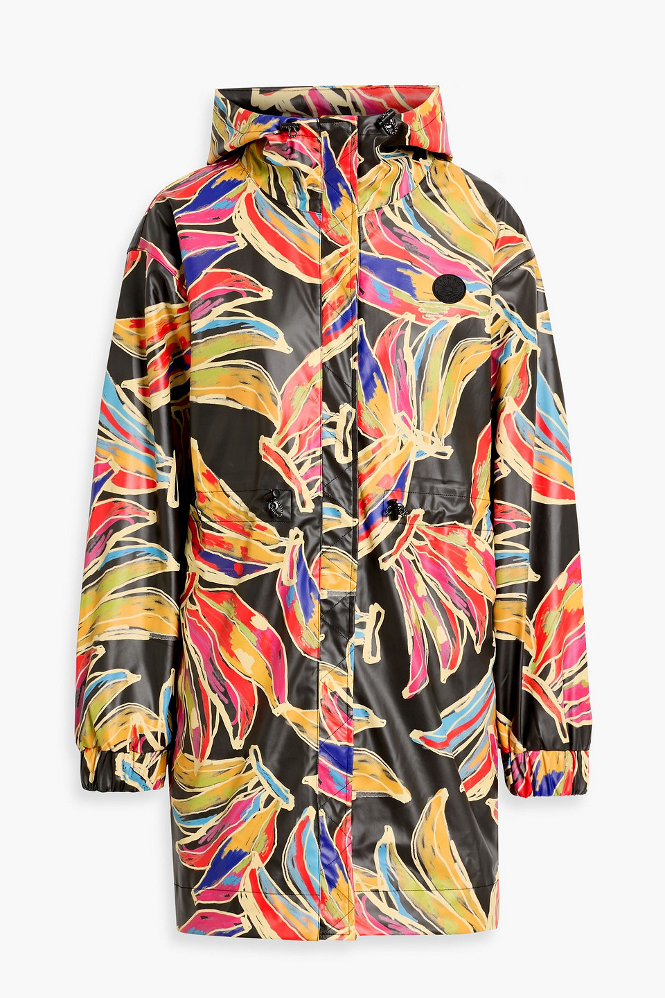 Farm Rio Printed Shell Hooded Raincoat In Multi