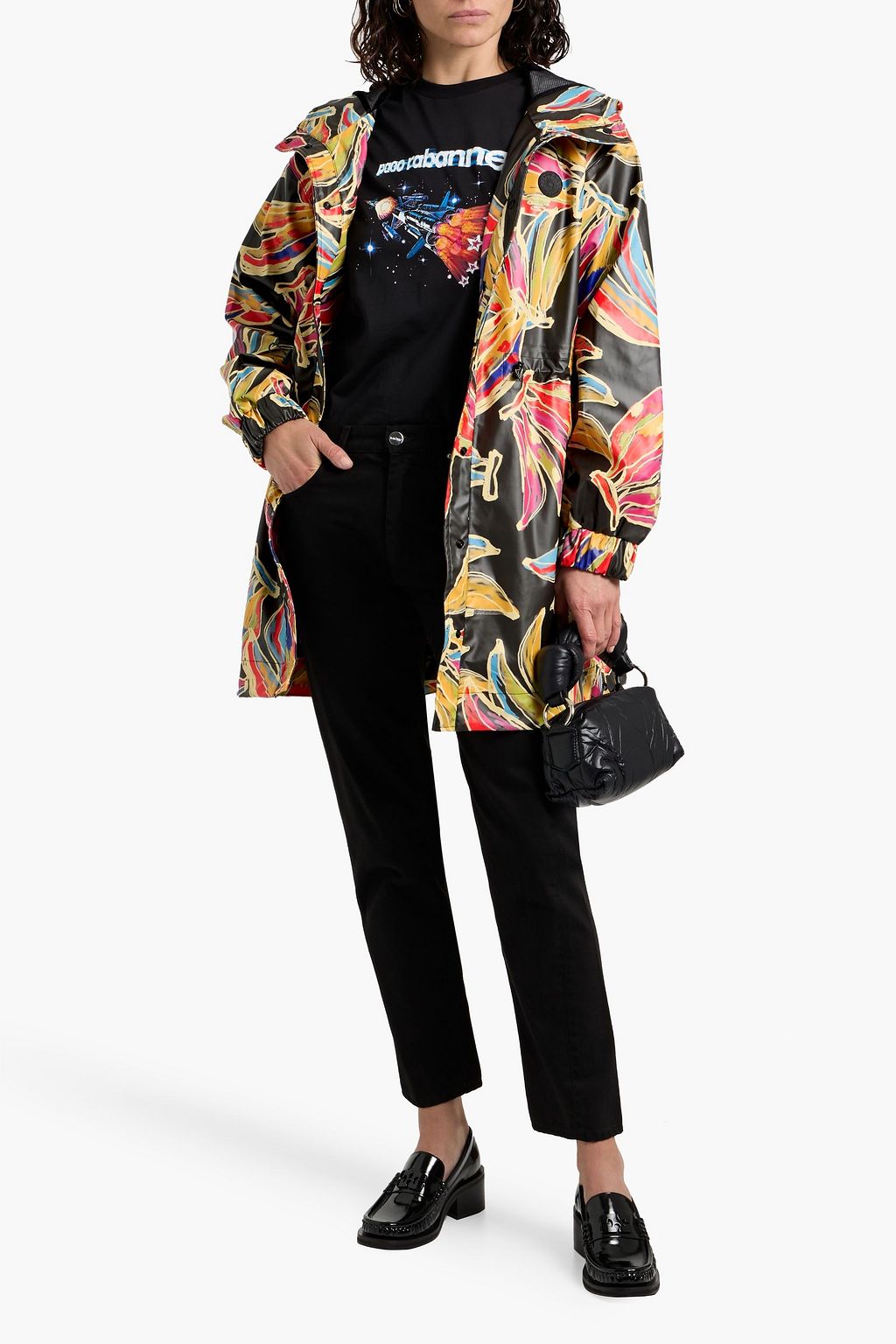 FARM RIO Printed shell hooded raincoat
