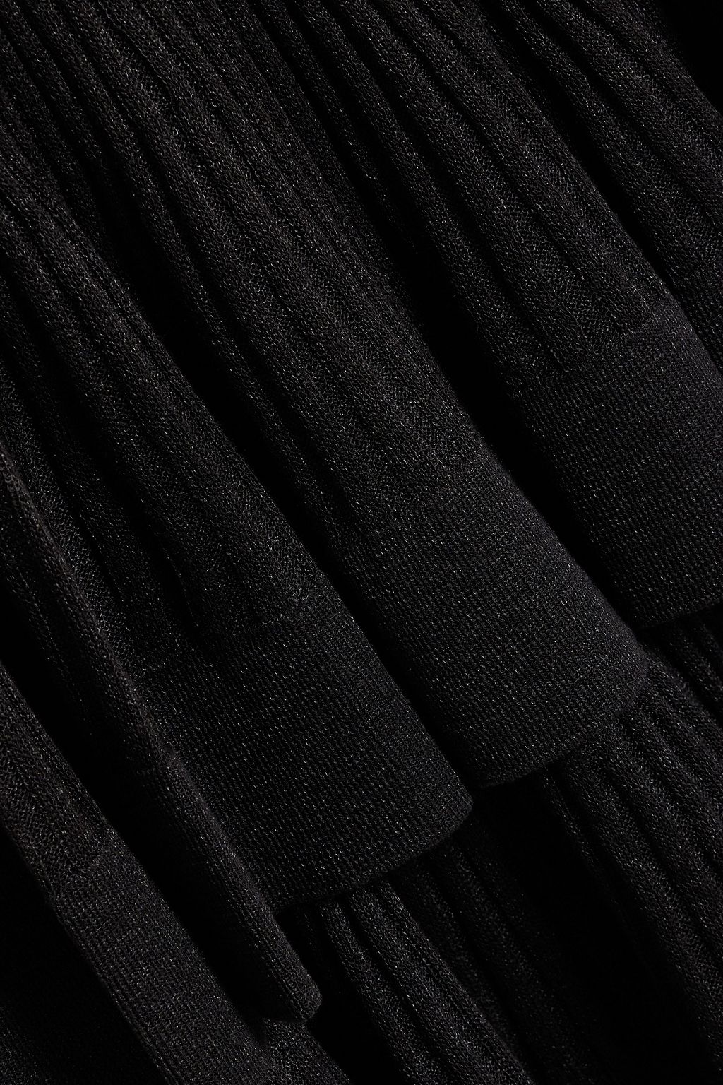 ZIMMERMANN Tiered metallic ribbed-knit midi skirt