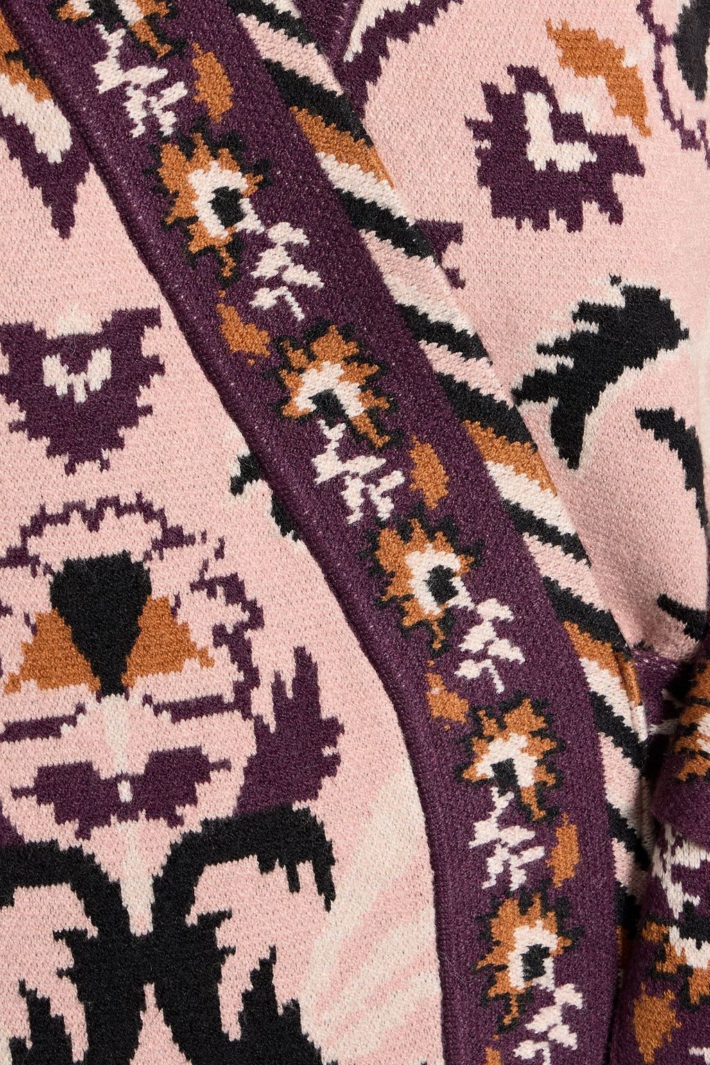 FARM RIO Jacquard-knit mini wrap dress