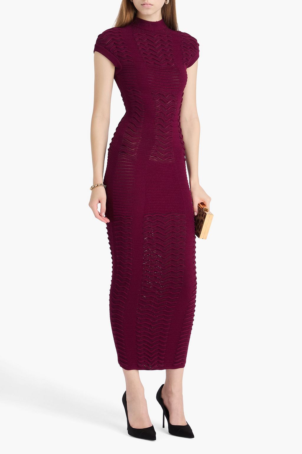 BALMAIN Maxi-Strickkleid