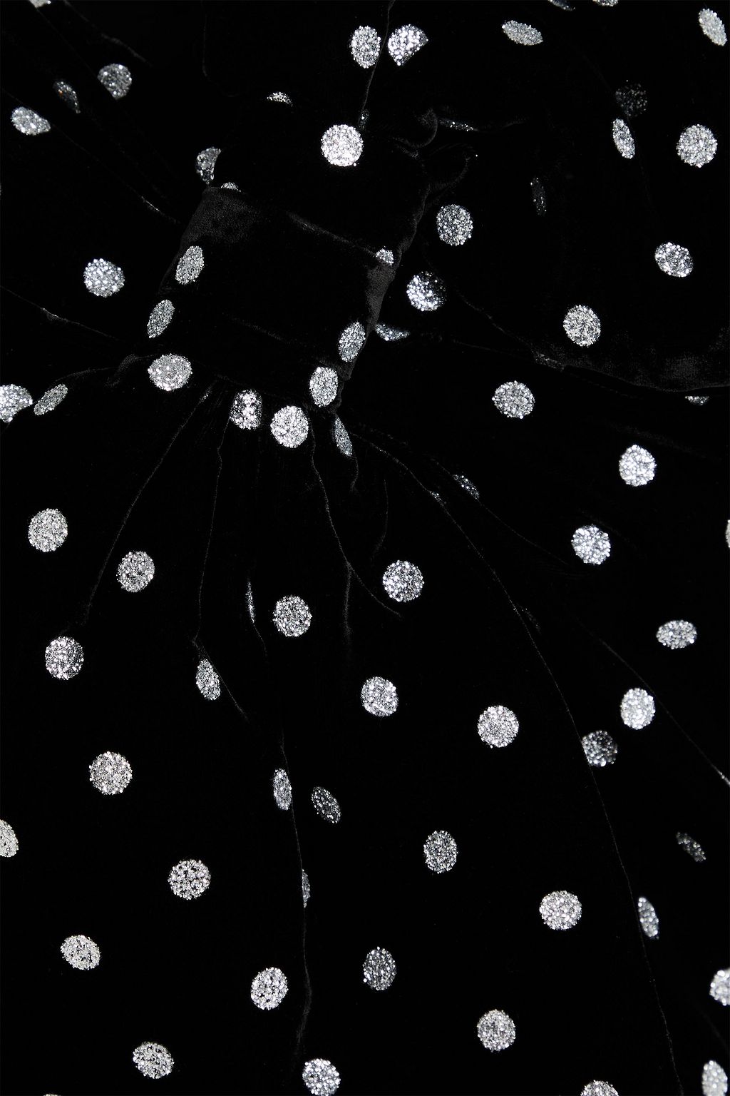 BALMAIN Minikleid aus Samt mit Polka-Dots und Glitter-Finish