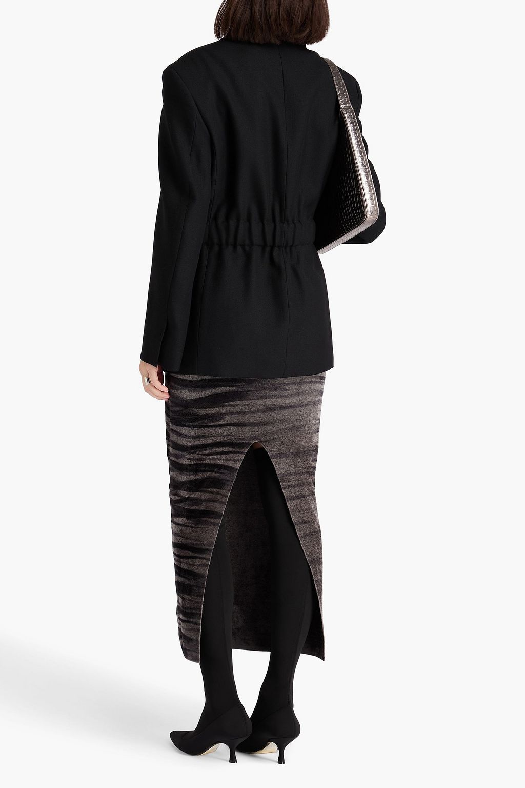 ALEXANDER WANG Belted grain de poudre wool blazer