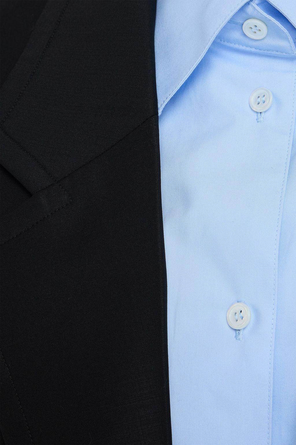 ALEXANDER WANG Cropped layered cotton-poplin and wool-blend blazer