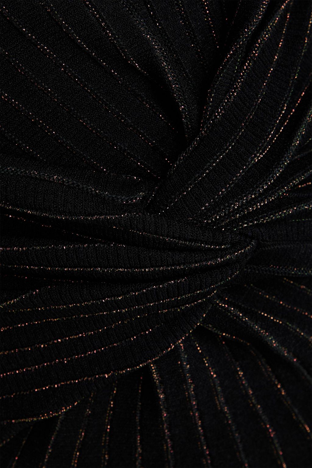 BALMAIN Gestreiftes Minikleid aus Stretch-Strick mit Twist-Detail