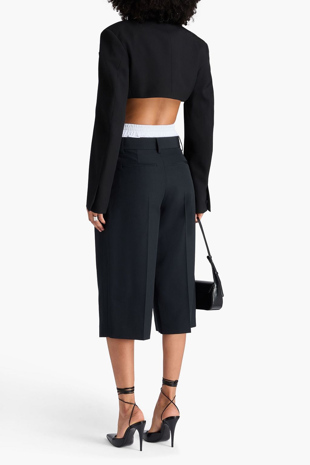 ALEXANDER WANG 울 트윌 크롭 블레이저