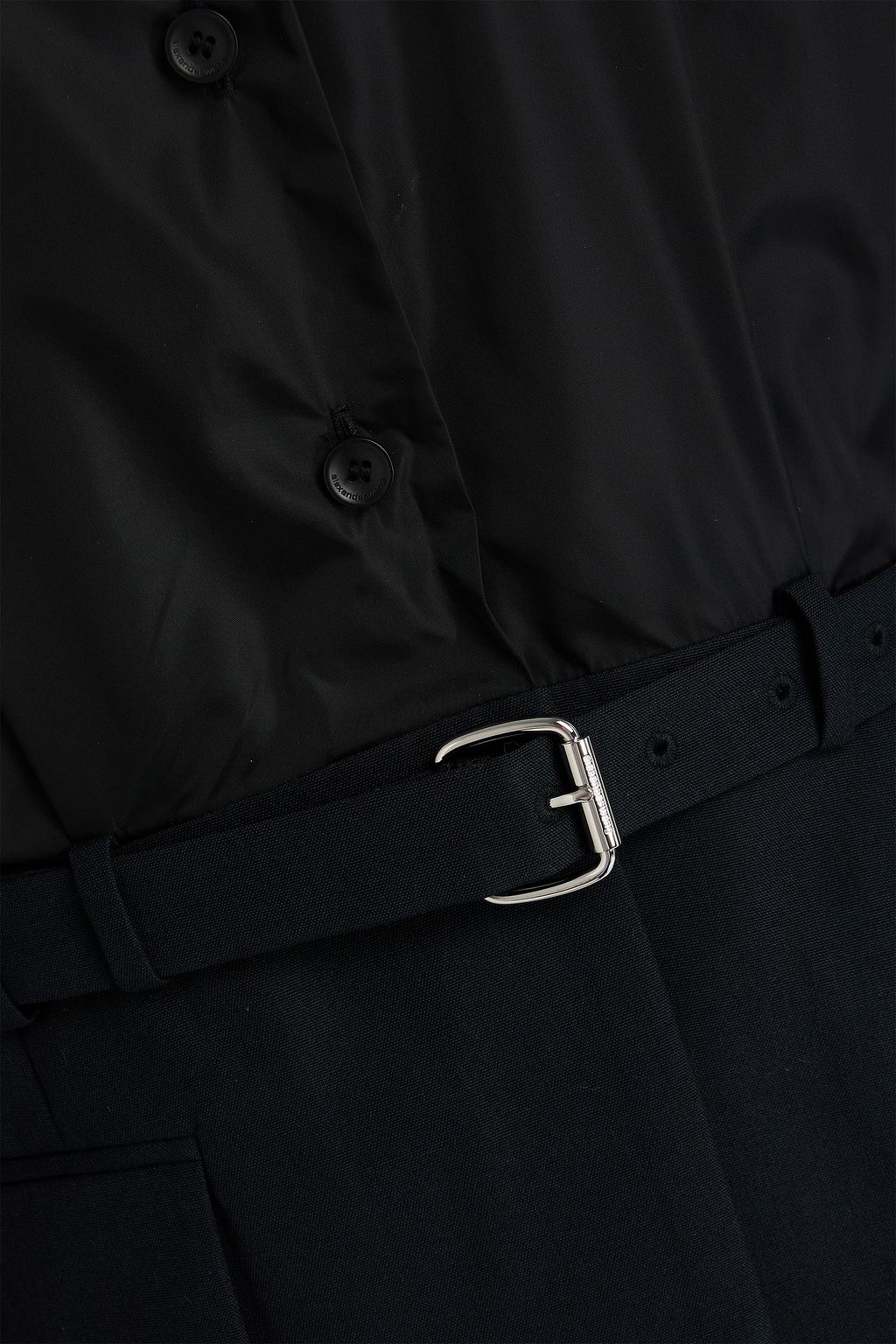 ALEXANDER WANG Belted shell-paneled wool-blend blazer