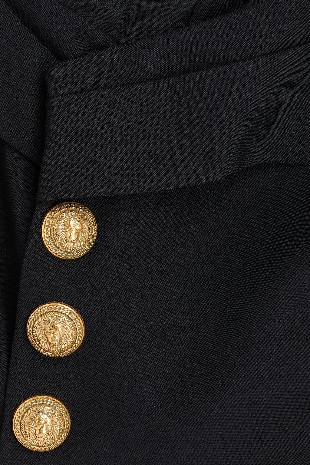 BALMAIN Schulterfreies Cropped Oberteil aus Wolle mit Verzierung