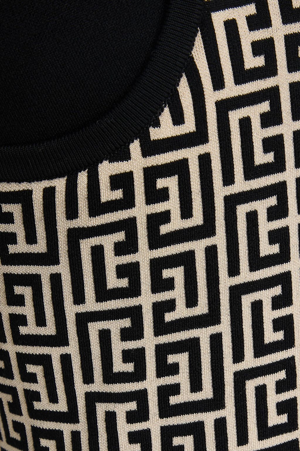 BALMAIN Minikleid aus Jacquard-Strick aus einer Wollmischung mit Cut-outs