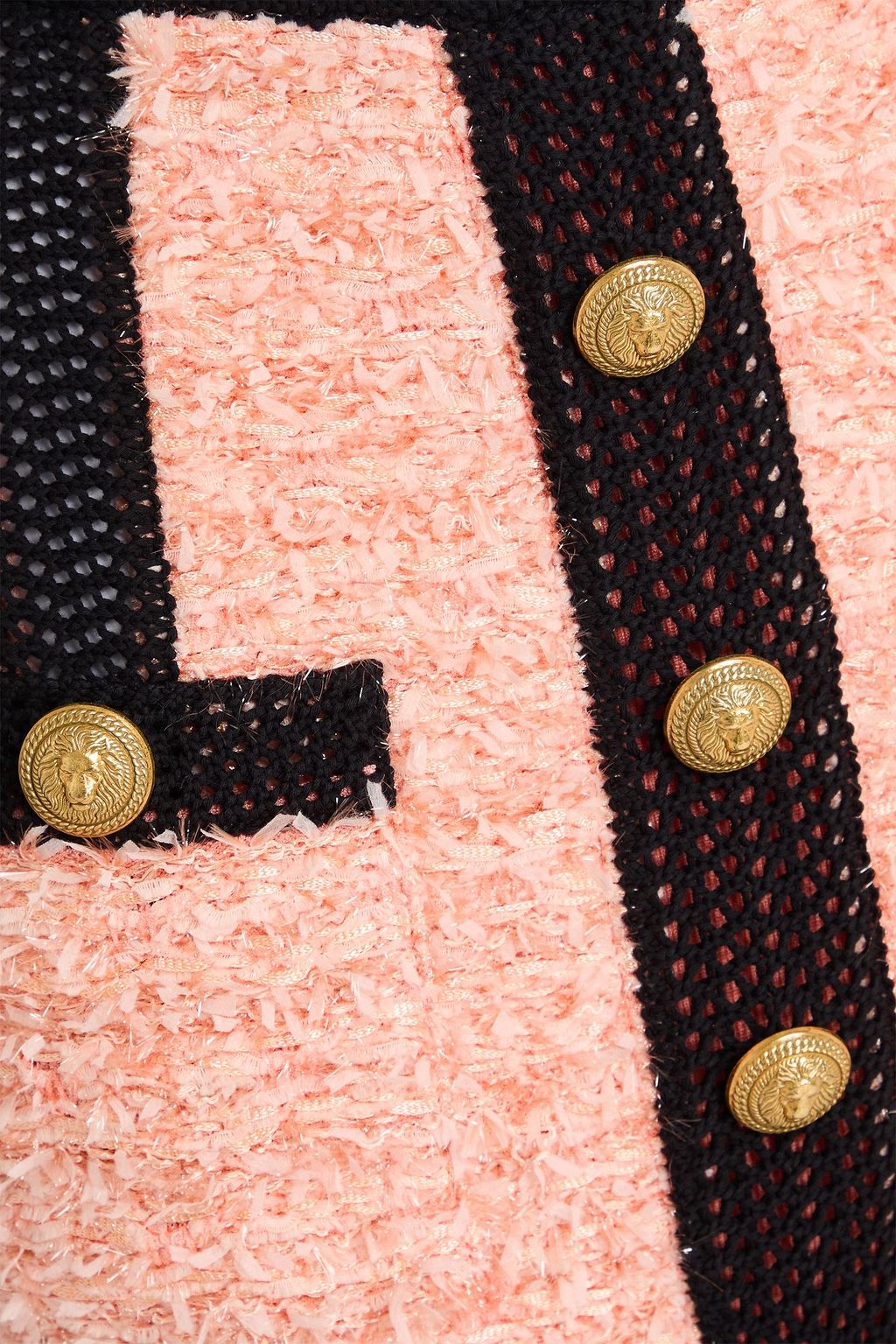 BALMAIN Two-tone knitted mini skirt