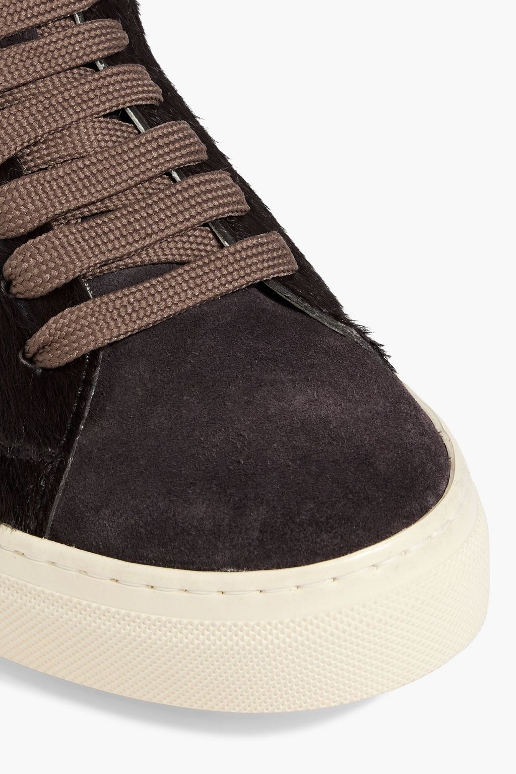 TOD'S Suede and leopard-print calf hair sneakers