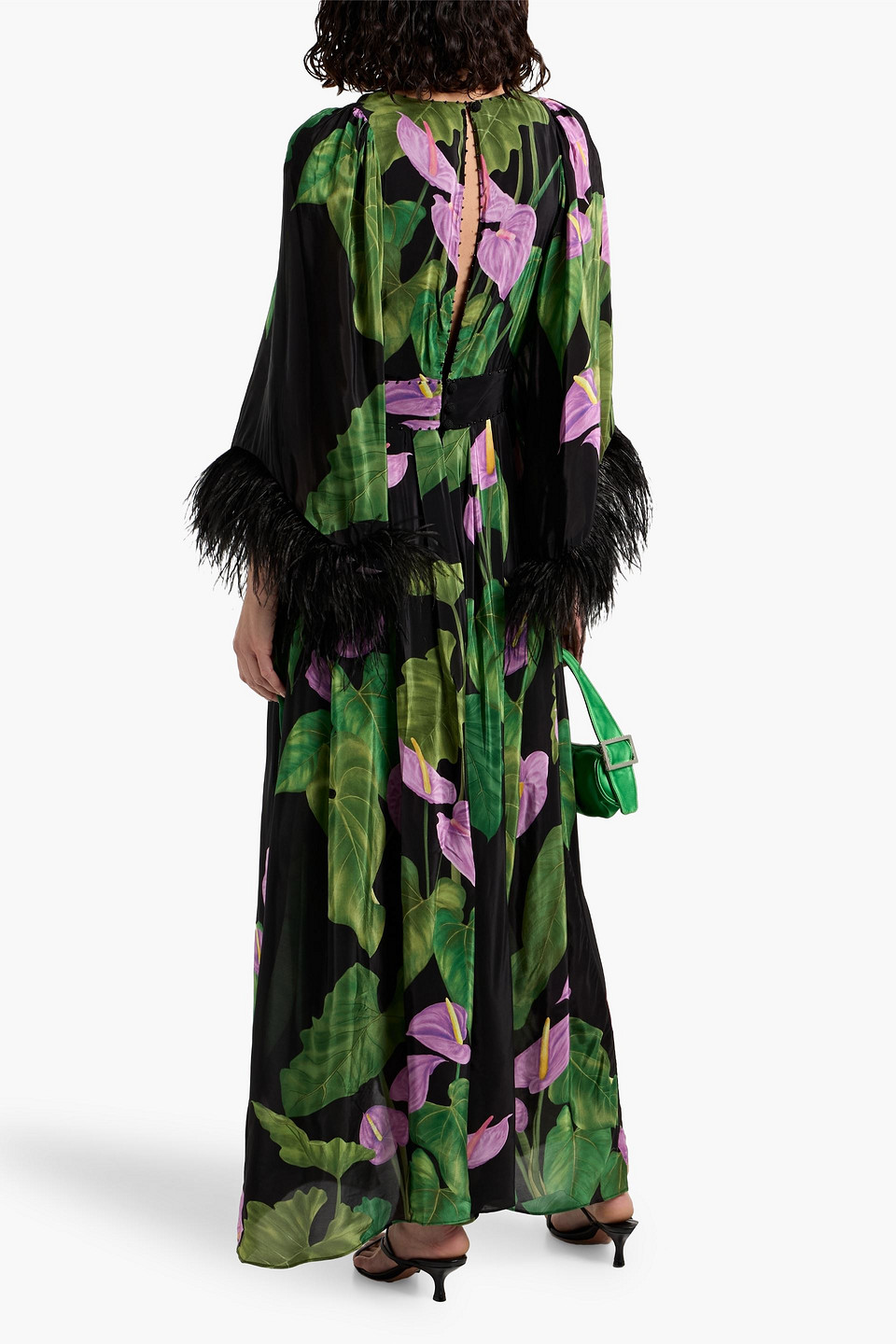 Farm Rio Embellished Floral-print Voile Maxi Dress In Multi