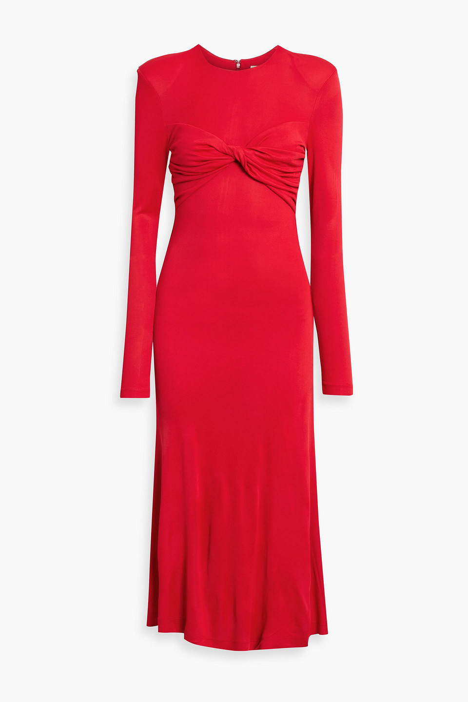 Farm Rio Twisted Jersey Midi Dress In Red