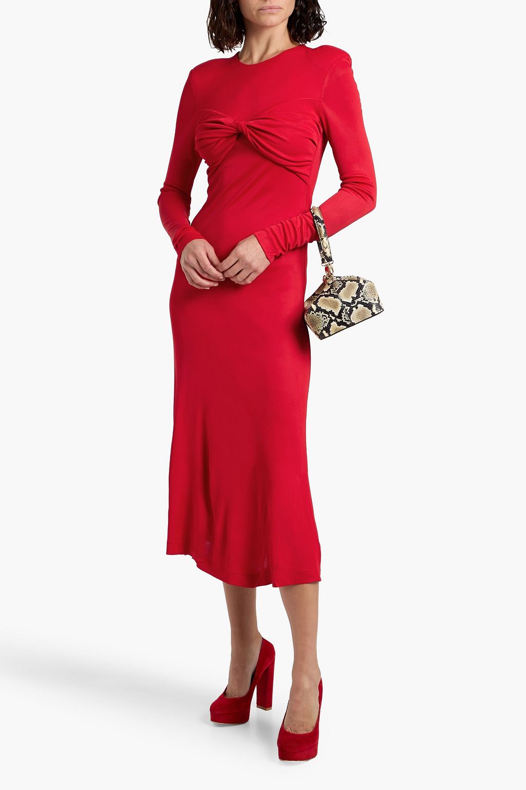 FARM RIO Twisted jersey midi dress