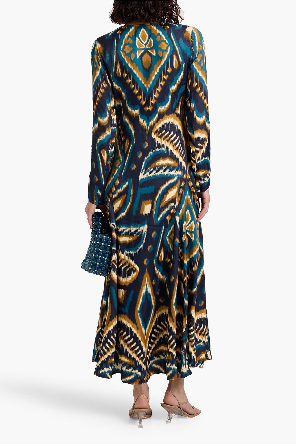 FARM RIO Printed crepe de chine maxi dress
