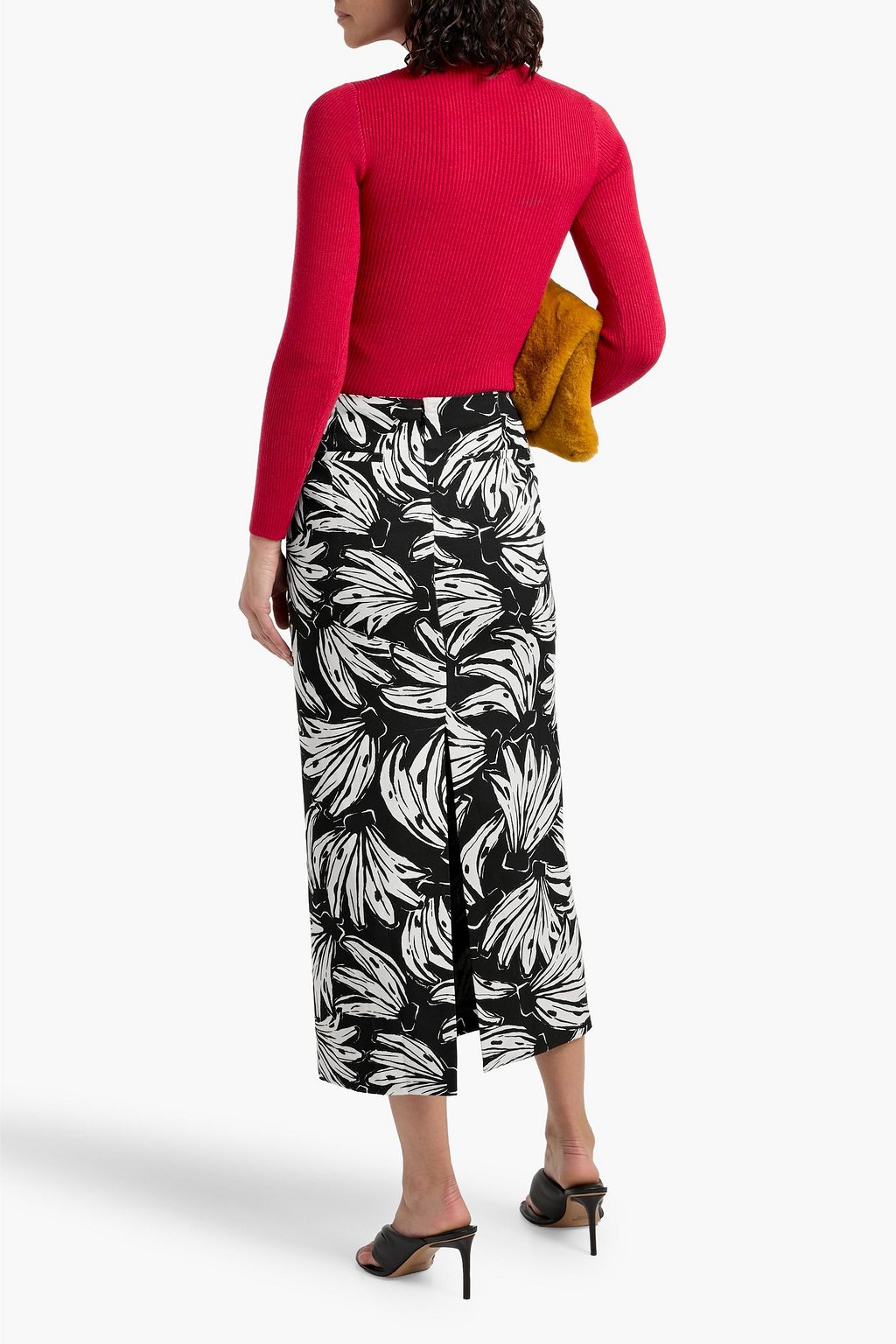 FARM RIO Printed cotton and Lyocell-blend canvas midi skirt