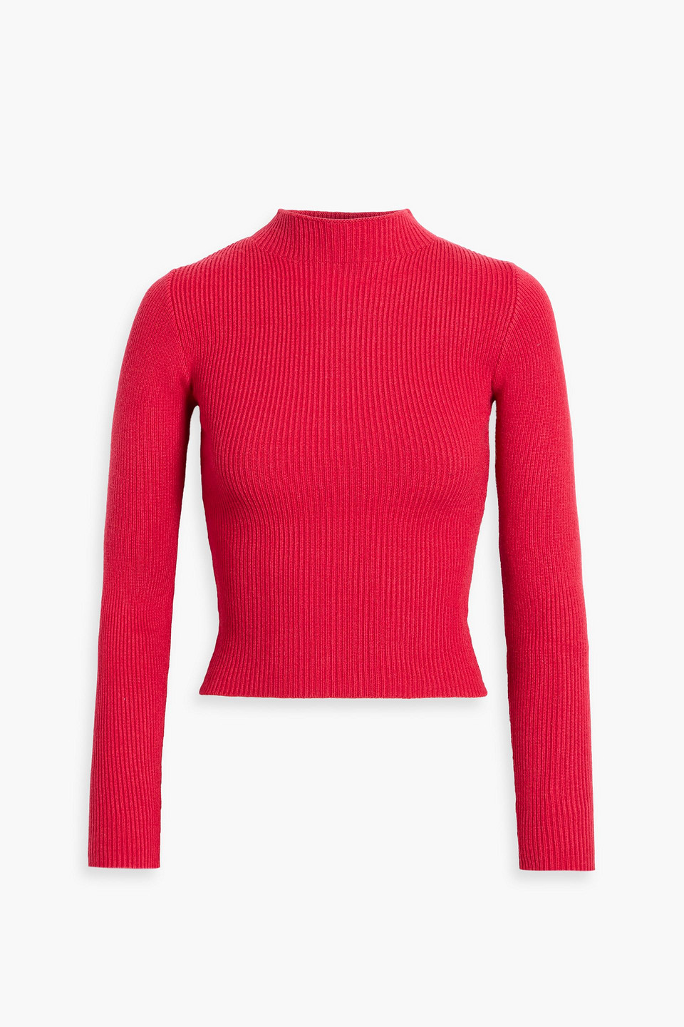 Farm Rio Ribbed-knit Turtleneck Sweater In Red