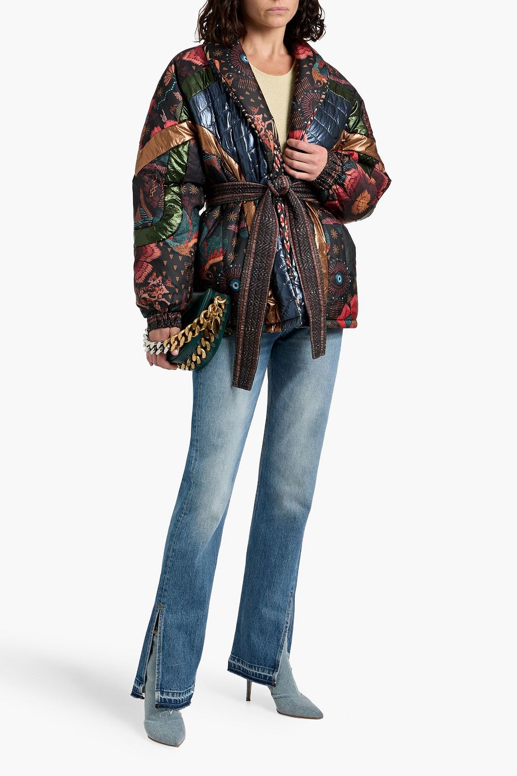 FARM RIO Reversible patchwork quilted shell jacket