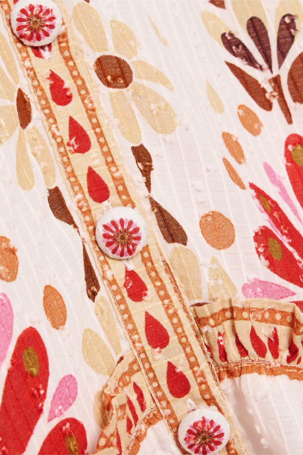 FARM RIO Floral-print fil coupé cotton-voile maxi dress