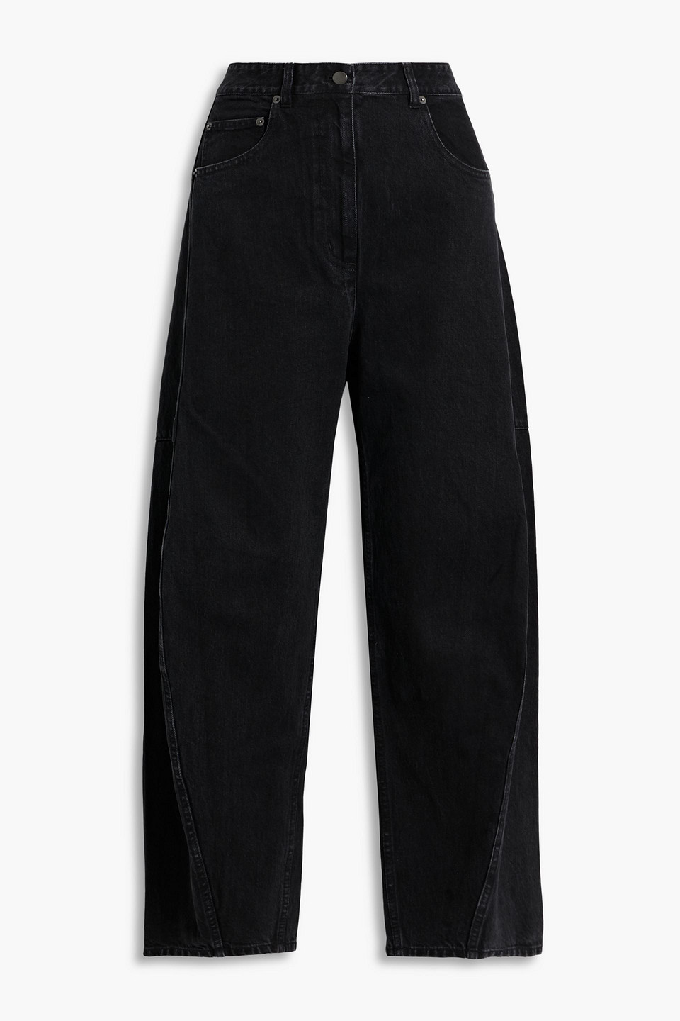 Tibi Sid High-rise Wide-leg Jeans In Black