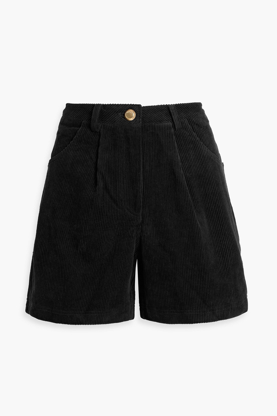 Farm Rio Cotton-corduroy Shorts In Black