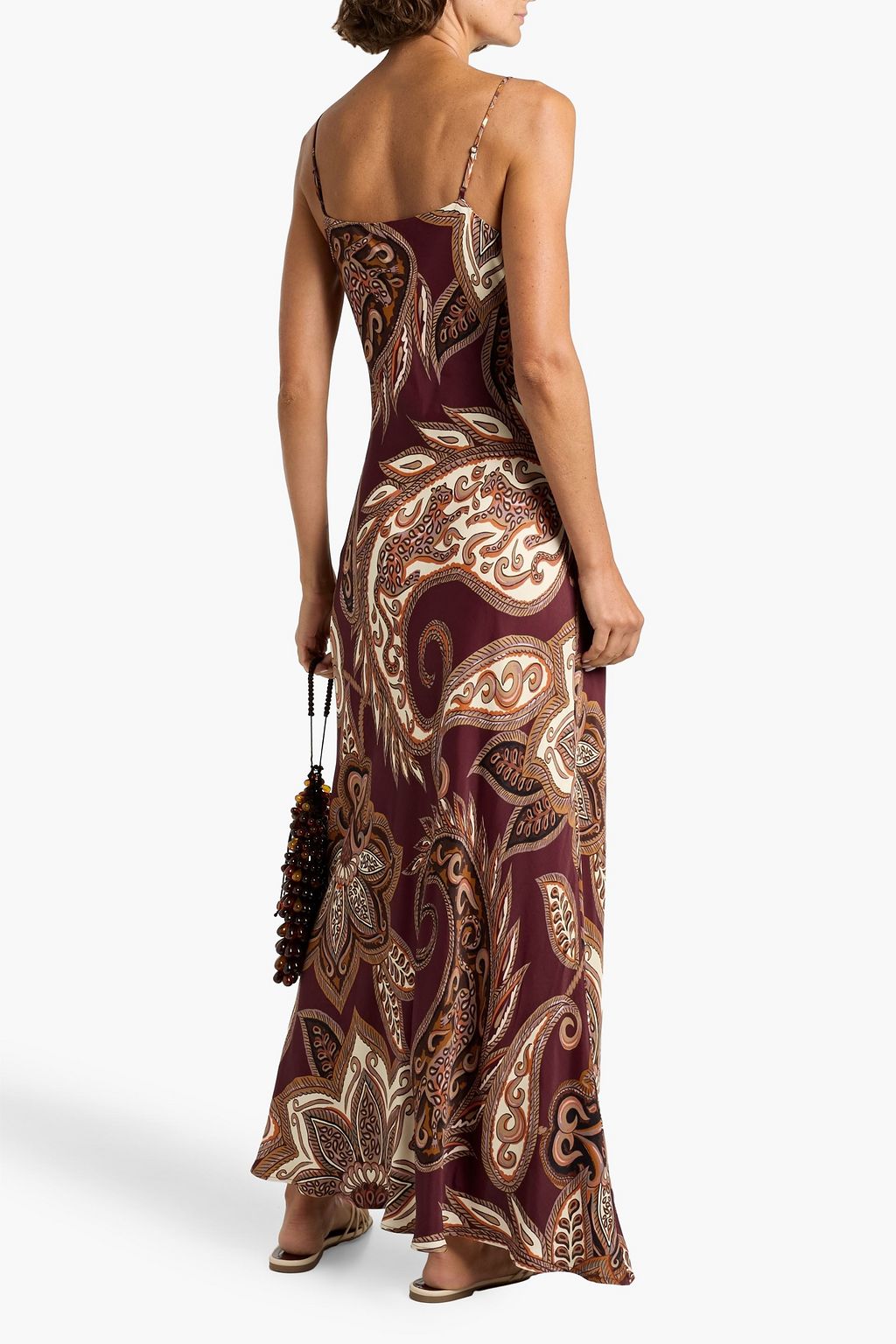FARM RIO Paisley-print crepe de chine maxi slip dress
