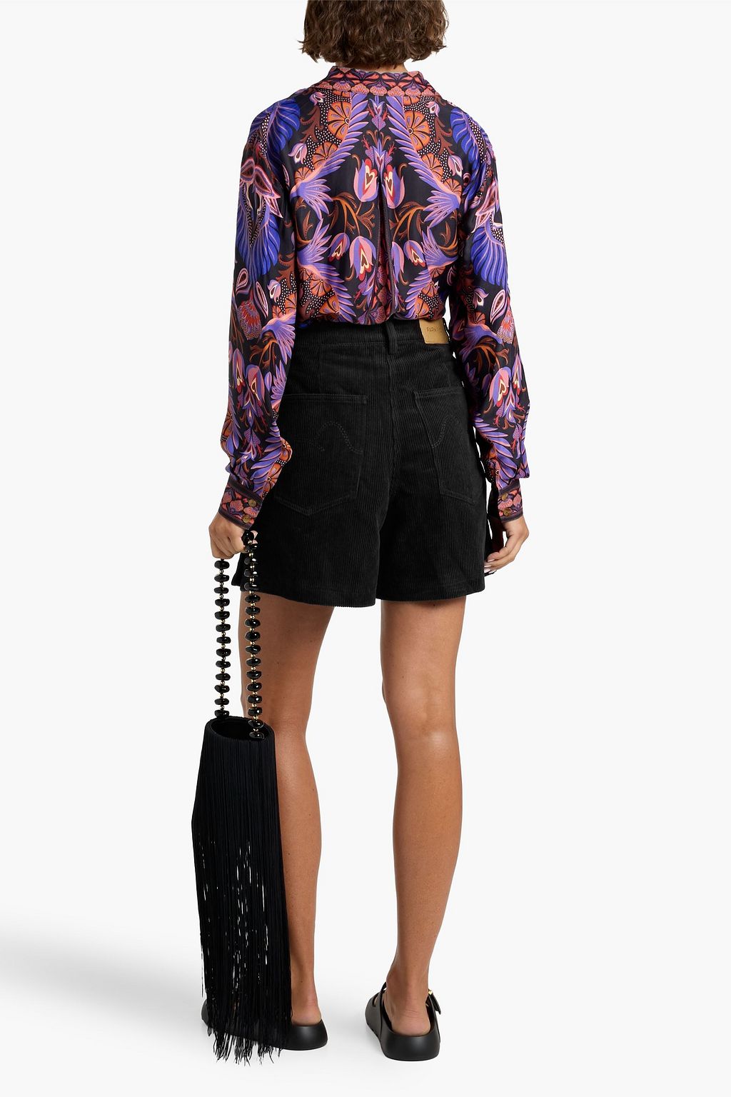 FARM RIO Printed crepe de chine shirt