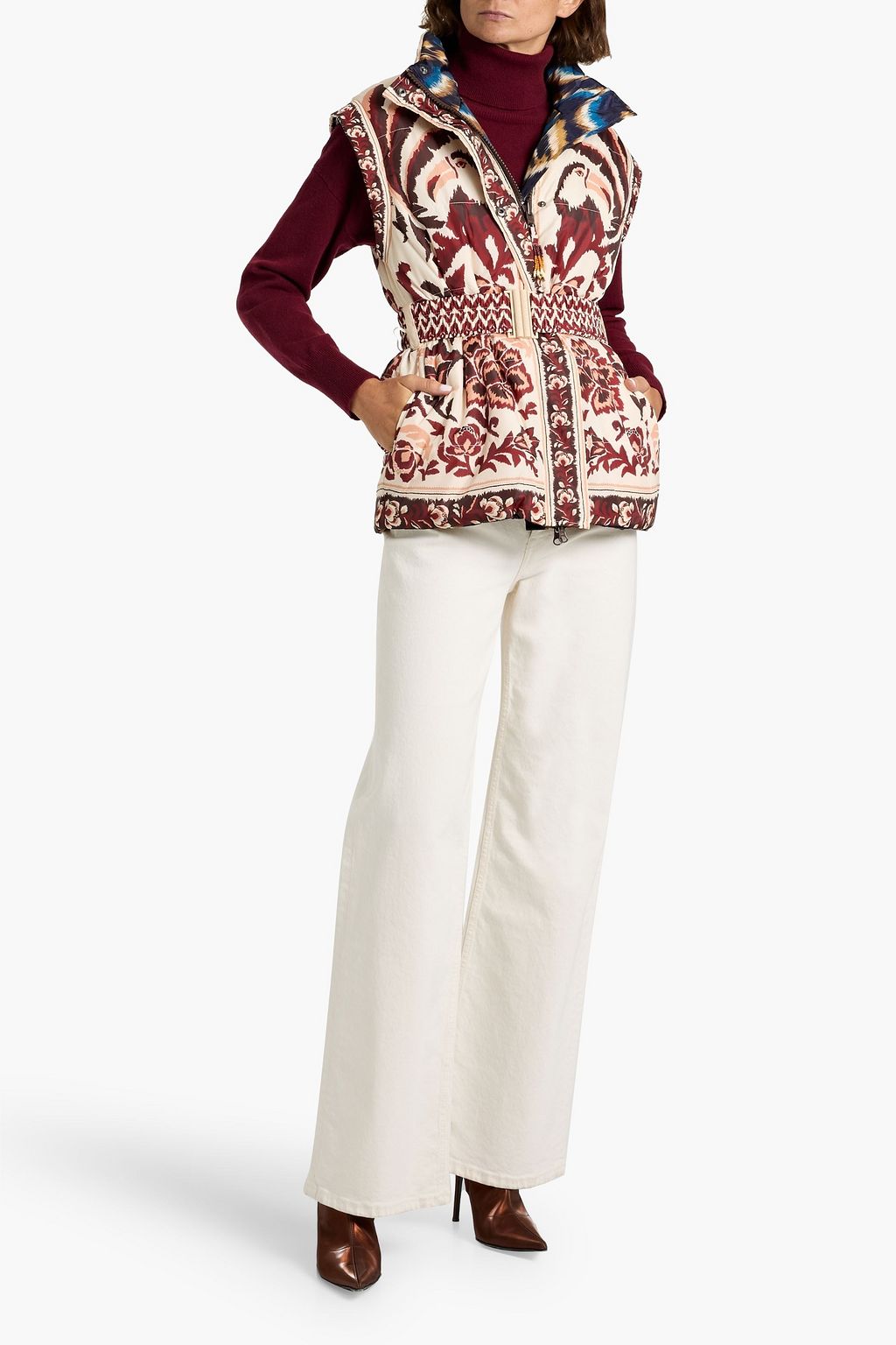 FARM RIO Reversible quilted printed shell jacket