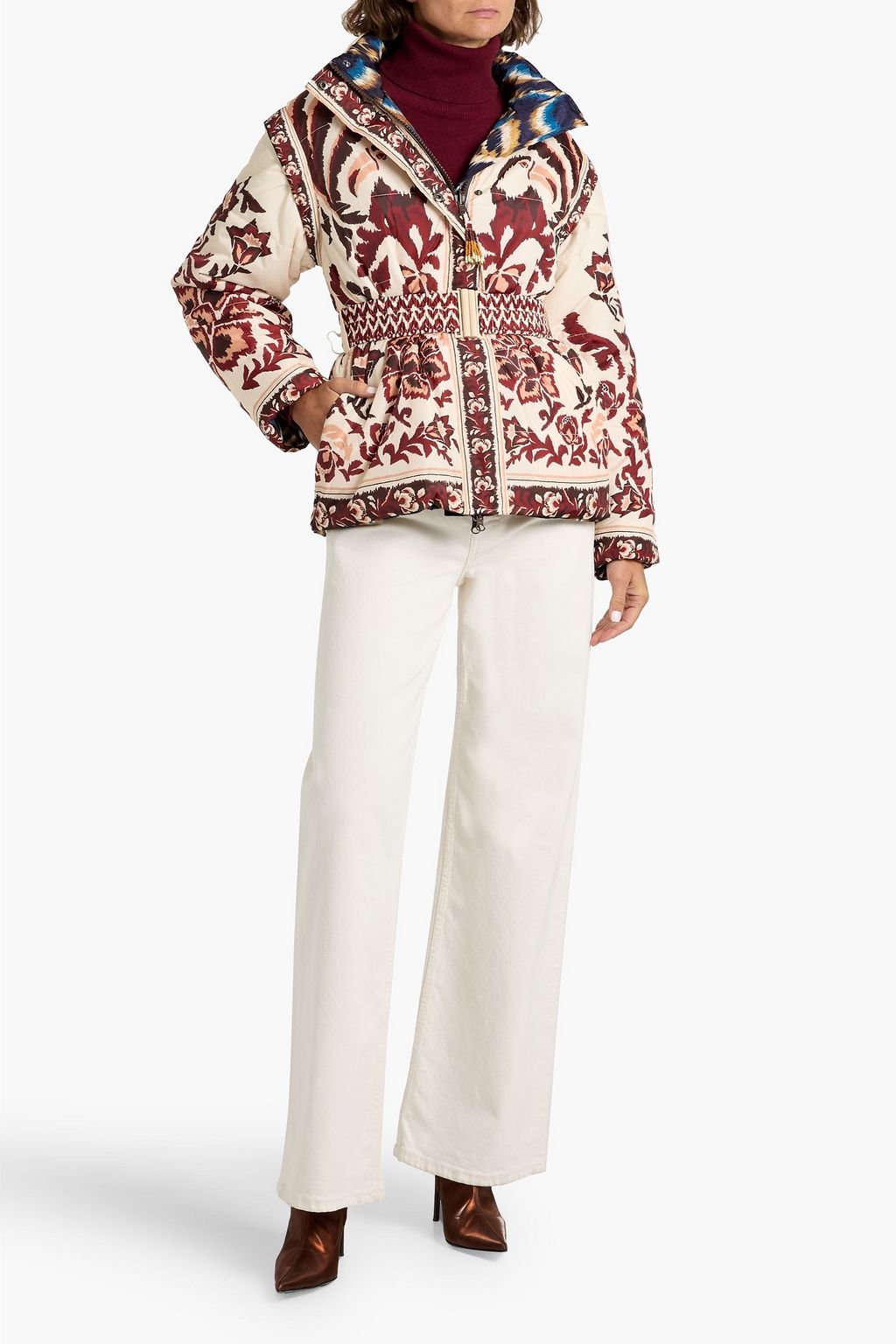 FARM RIO Reversible quilted printed shell jacket
