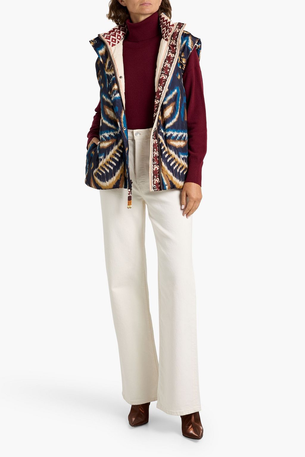 FARM RIO Reversible quilted printed shell jacket