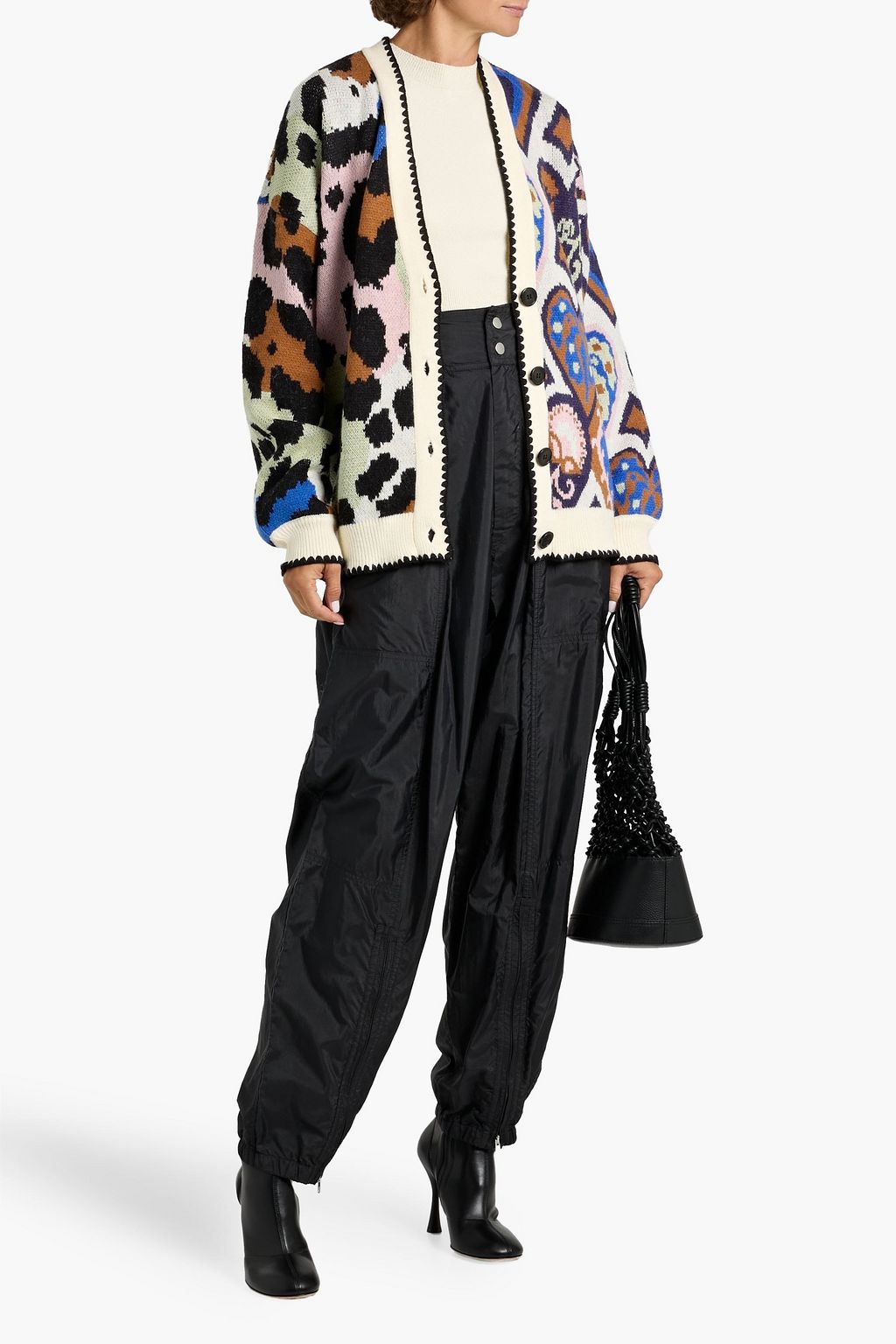 FARM RIO Jacquard-knit cardigan