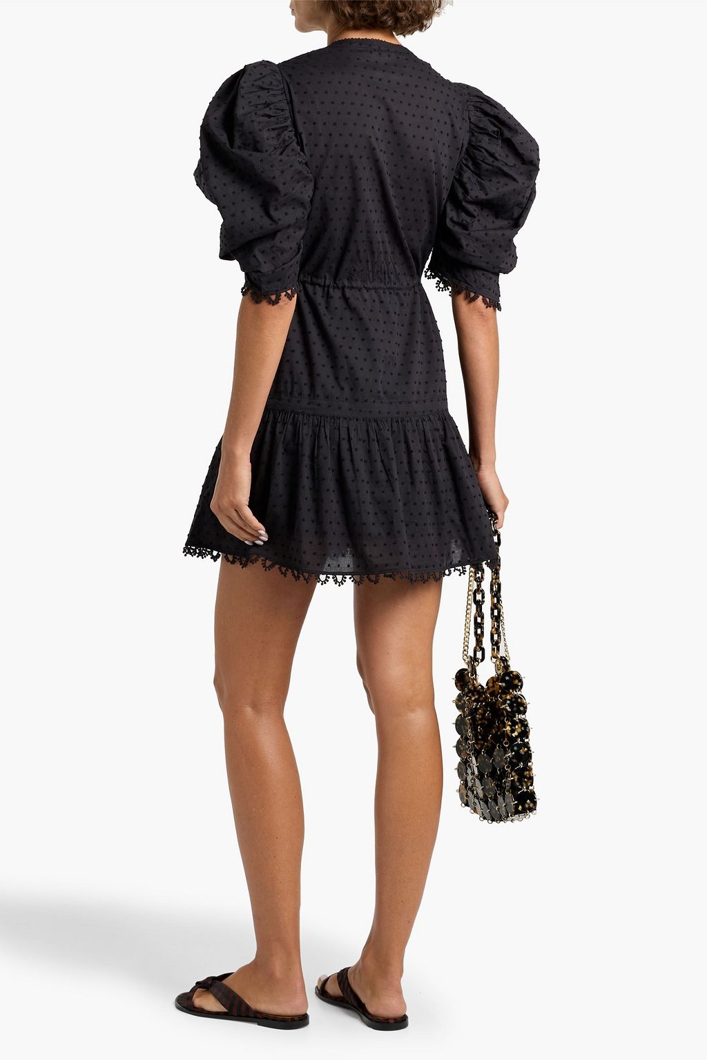 FARM RIO Fil coupé cotton-voile mini dress