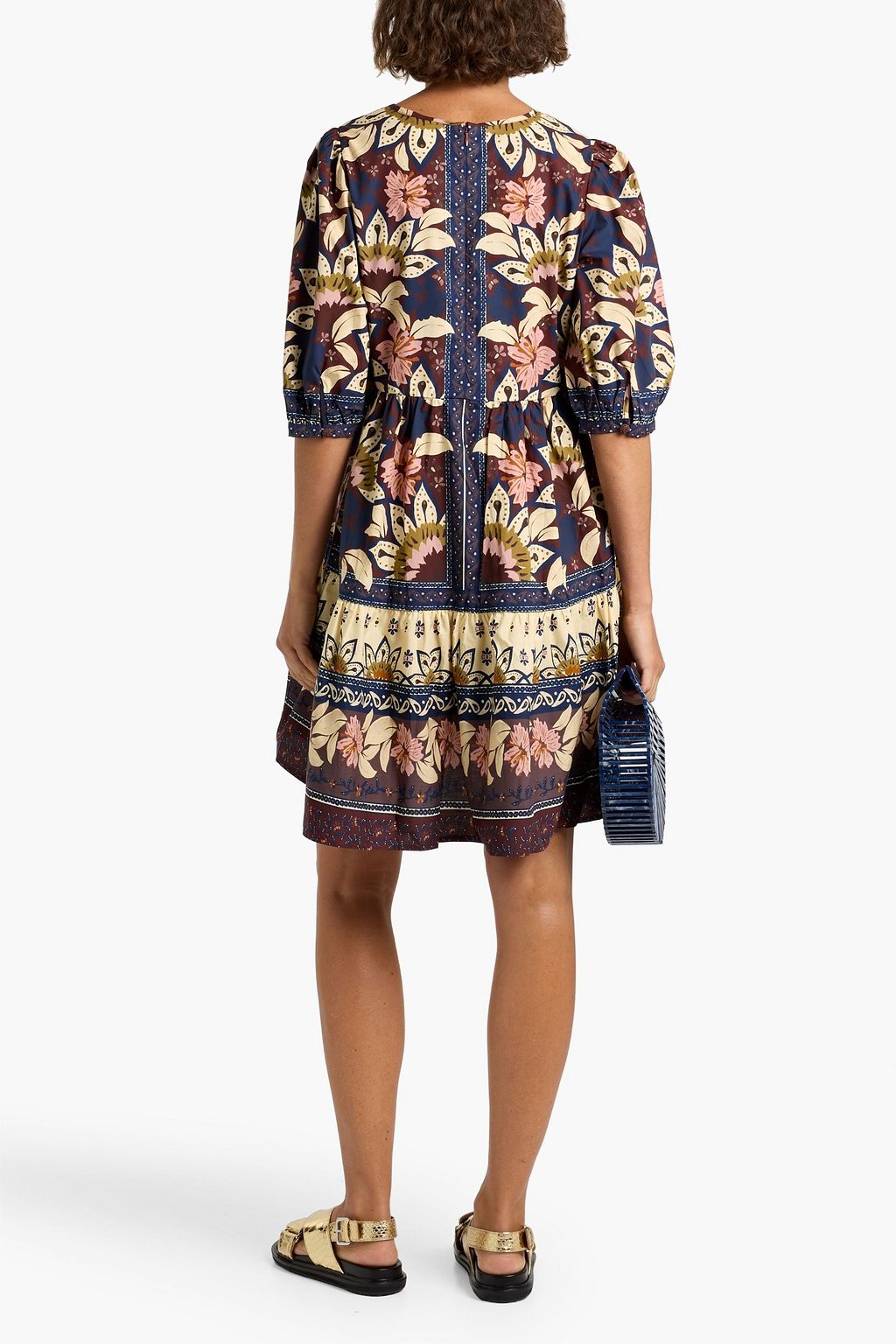 FARM RIO Floral-print cotton-poplin mini dress