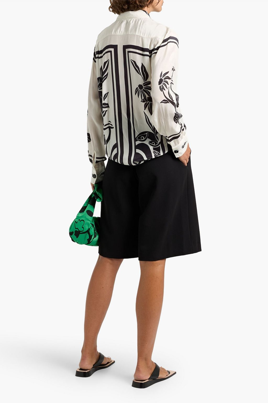 FARM RIO Printed crepe de chine shirt