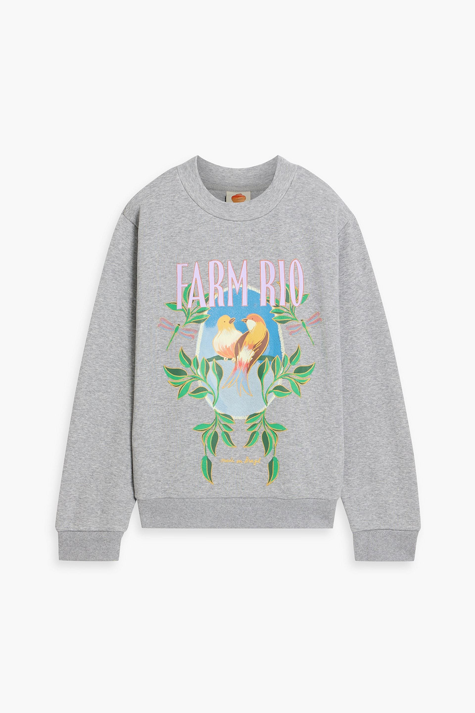 Farm Rio Printed Fleece Sweatshirt In Gray