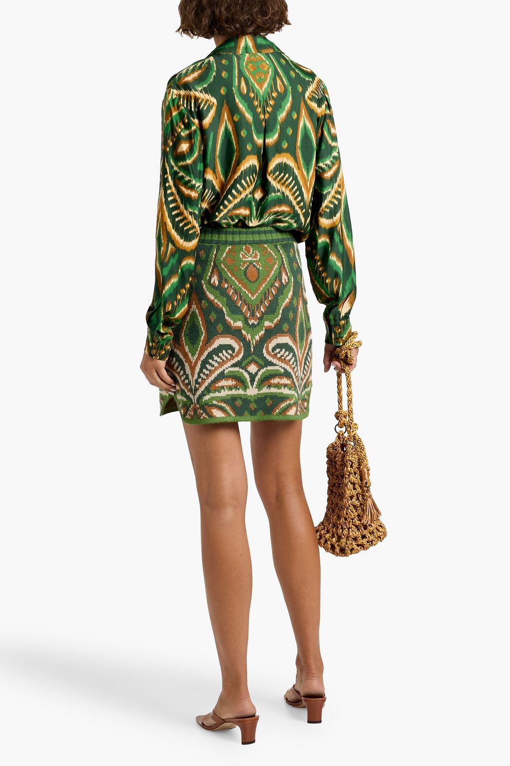 FARM RIO Jacquard-knit mini skirt