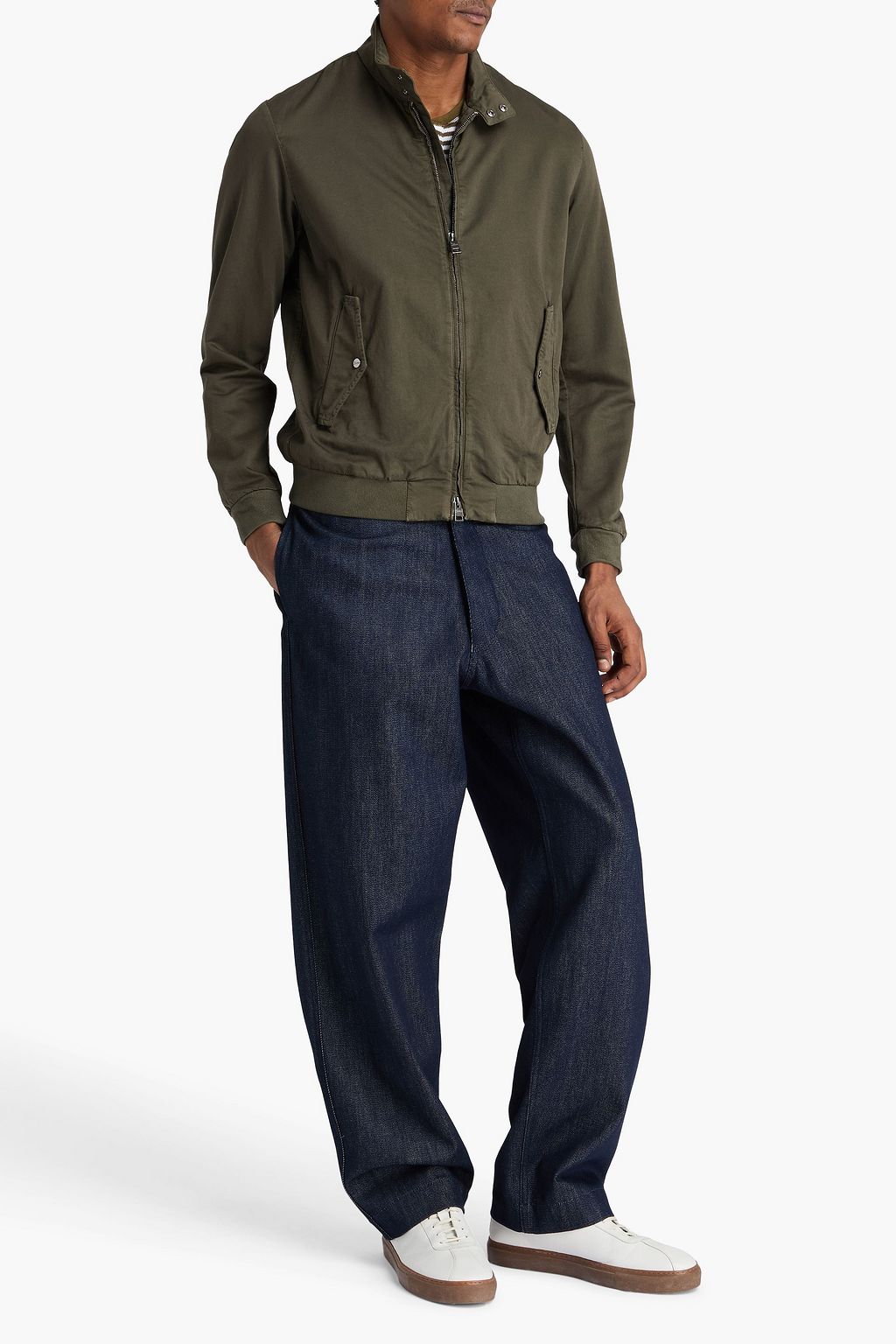 HERNO Cotton and linen-blend bomber jacket