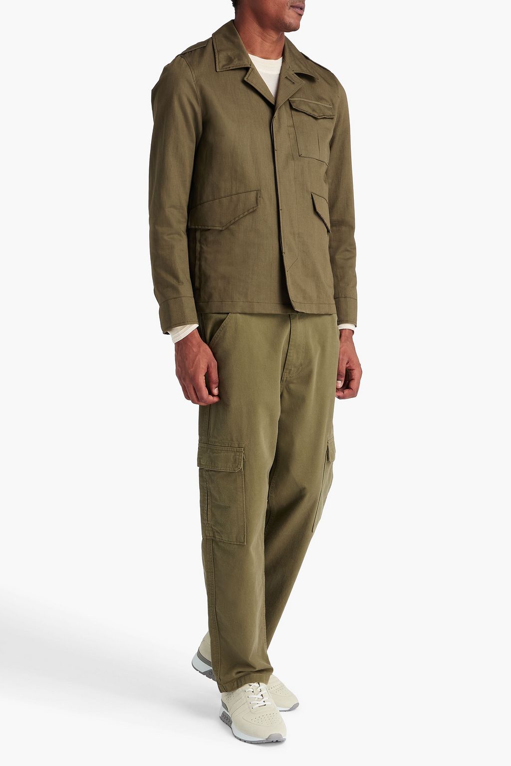 HERNO Cotton and linen-blend field jacket