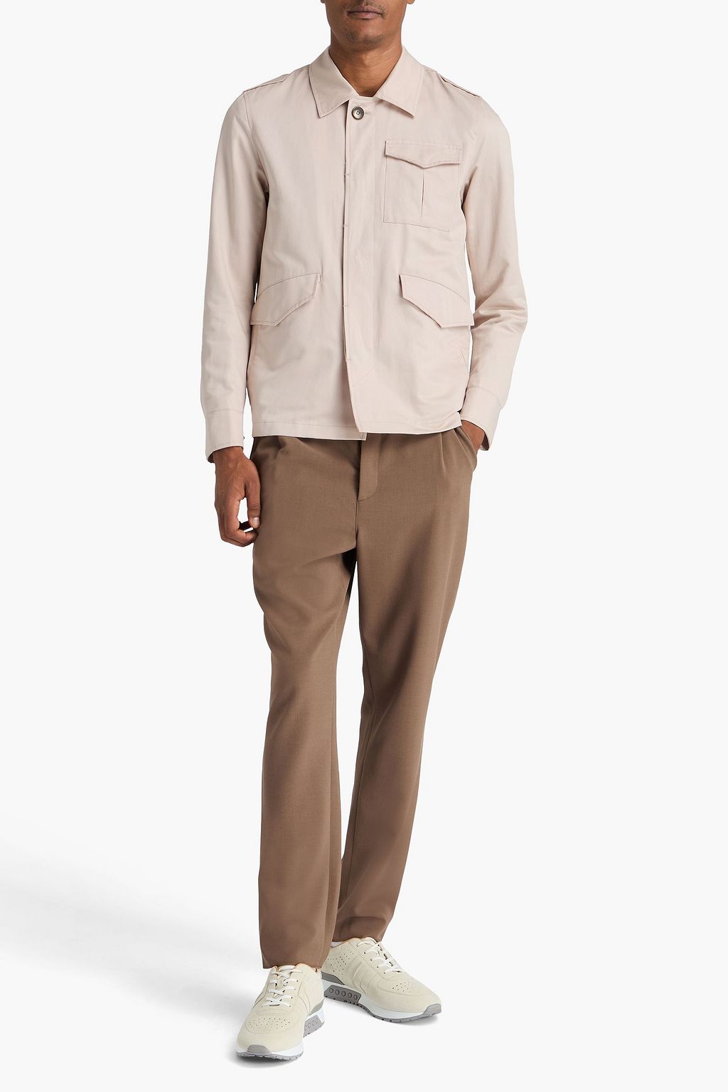 HERNO Cotton and linen-blend field jacket