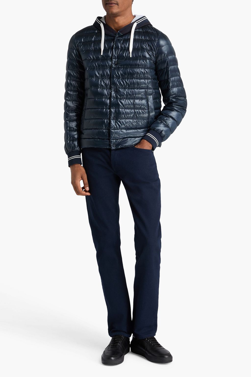 HERNO جاكيت بغطاء رأس من قماش عازل مبطّن