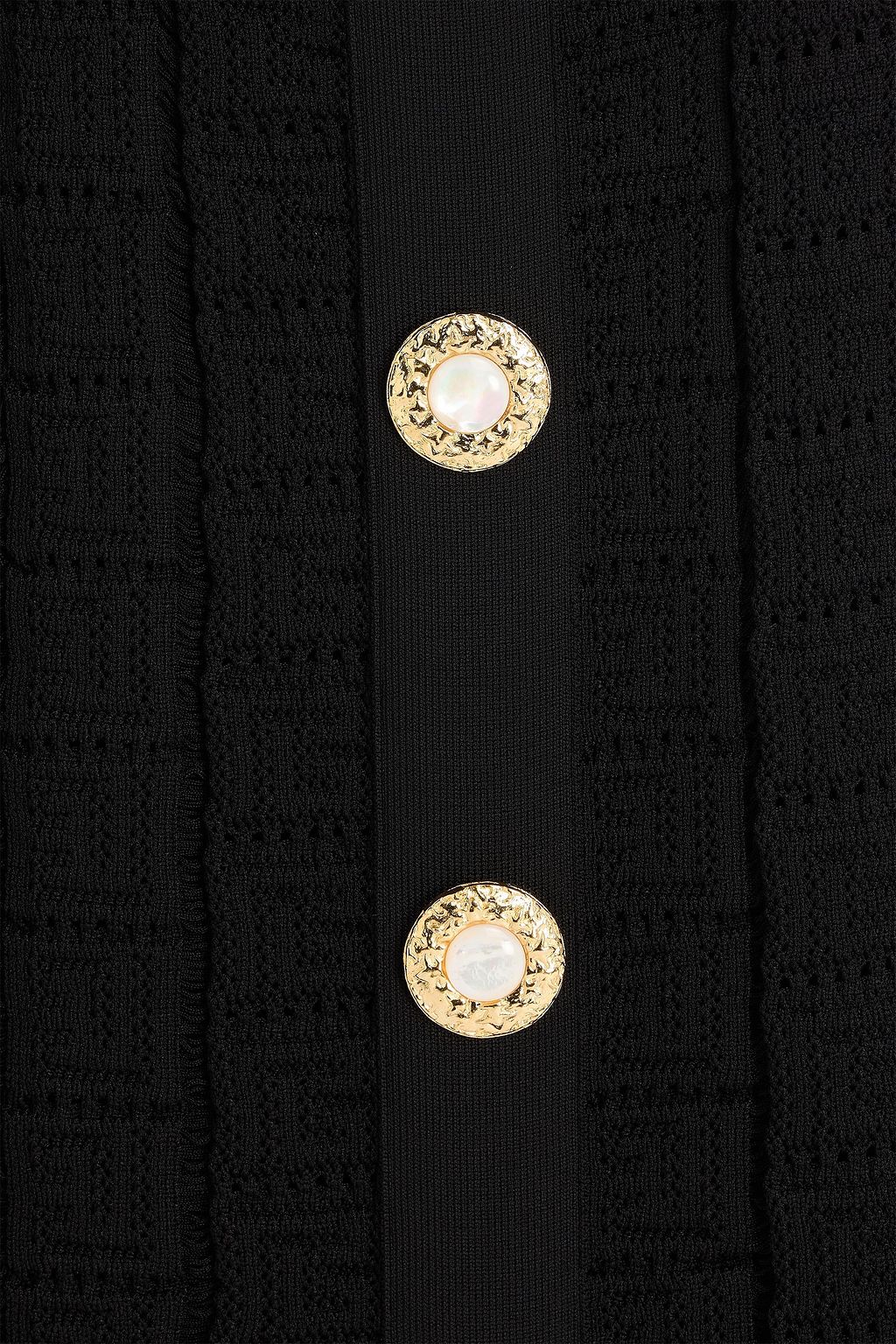 BALMAIN Embellished crochet-knit mini dress