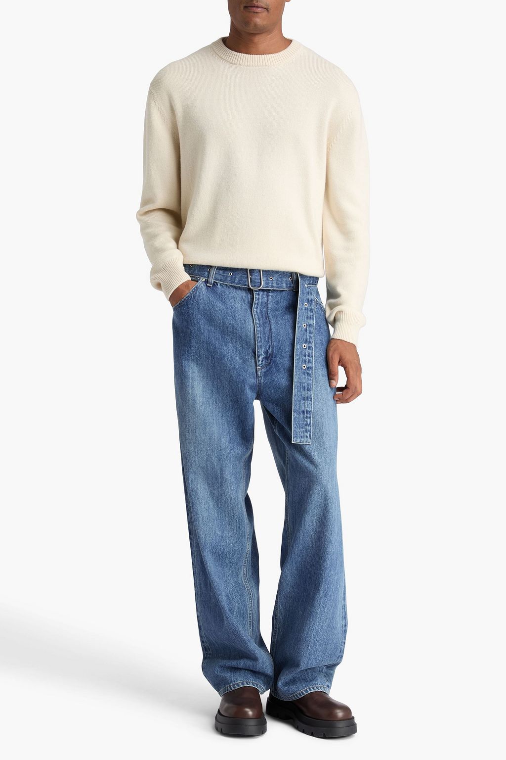 JIL SANDER Belted denim jeans