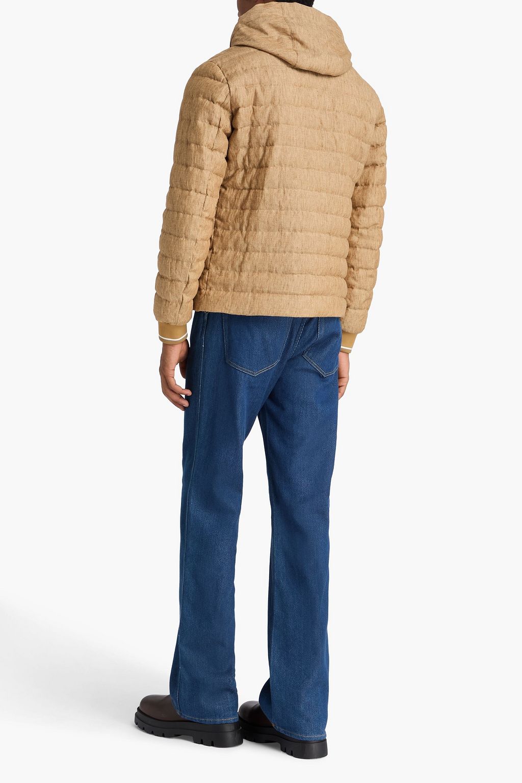 HERNO جاكيت مبطّن بقبعة محشو بالزغب من الكتان